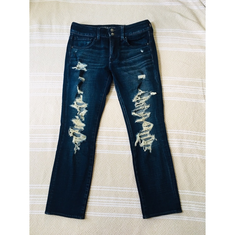AE Distressed Artist Crop Jeans